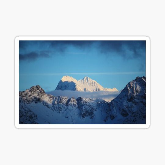 Discover Mountains Snow Cliffs Peaks Blue Sky