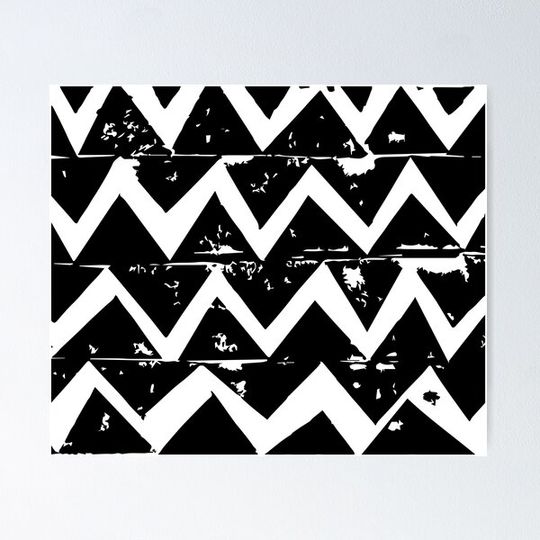 Discover Paneled Zig Zag, hand printed art print
