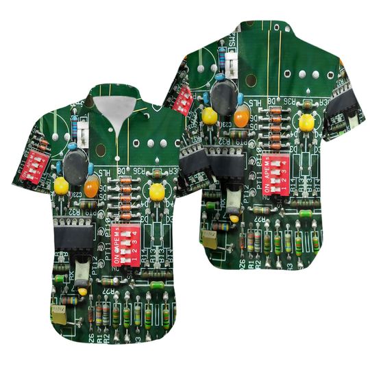 Discover Electric Engineer Technology Hawaiian Shirt, Electronic Circuit Summer Vacation