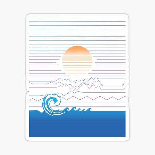 Discover nature sea sun mountains pattern