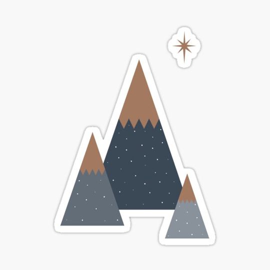 Discover Geometric tree, Abstract shapes, North star, Mountains