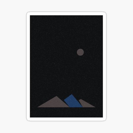 Discover Geometric Mountains silhouette landscape art poster illustration