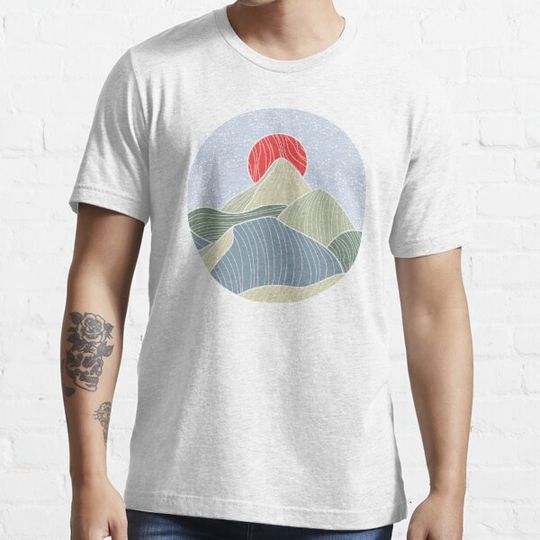 Discover Mount Fuji Abstract wavy line