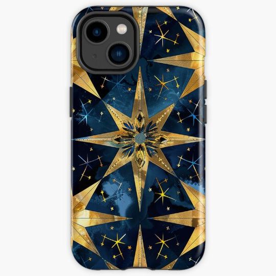 Starry Night Gold Stars Pattern