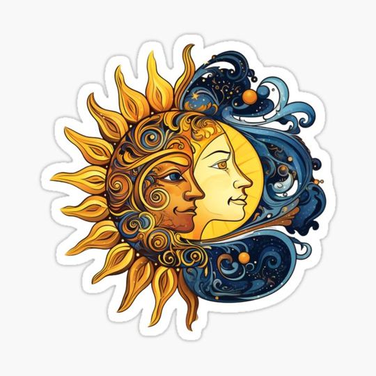 Discover Celestial combination image of sun and moon