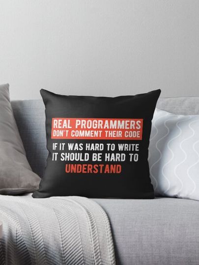 Discover Real Programmers Don't Comment - Funny Programming Jokes - Dark Color