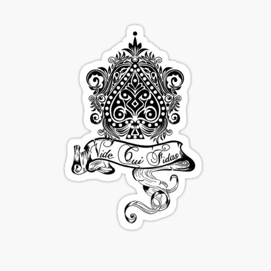 Discover old school design in black, quote, desing tattoo, streetwear, Vide Cui Fidas