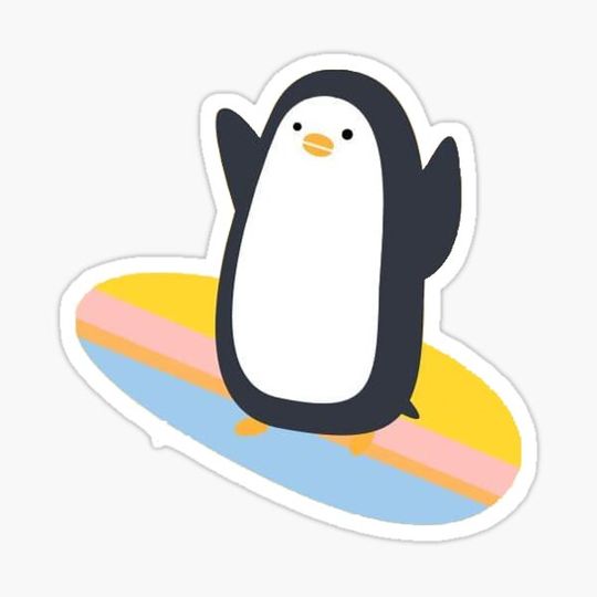 Discover Cute surfing penguin