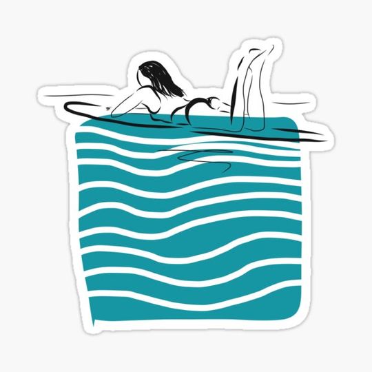 Discover Paddling surfing waves minimalists sea lines