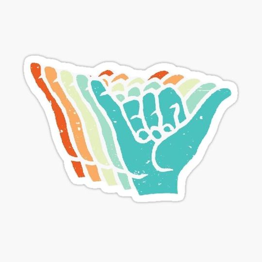 Discover cute surfer hang loose shaka hawaii rainbow