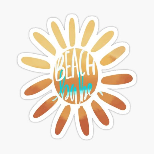 Discover Beach Babe Watercolor Sun