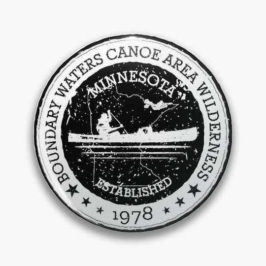 Discover Minnesota Boundary Waters Vintage Style Stamp - Black