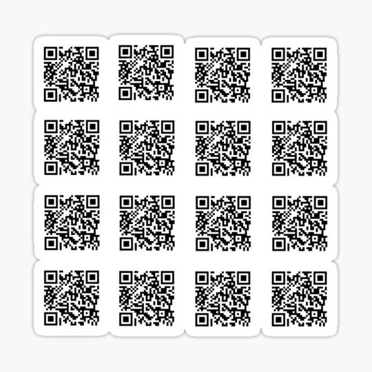 Discover Rickroll QR Code Prank Sticker 16 MULTIPACK - BEST VALUE