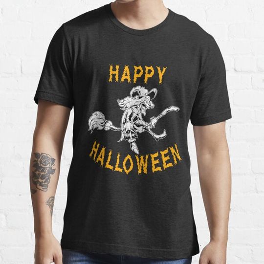 Discover Witch on Broom Halloween Holiday T shirt