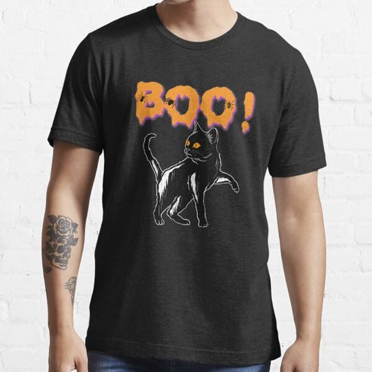 Discover Boo! Black Cat Halloween Holiday T shirt
