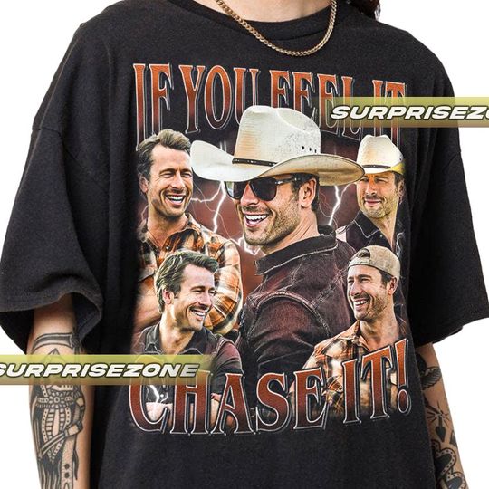 Discover If You Feel It, Chase It , Glen Powell as Tyler Owens Unisex Softstyle