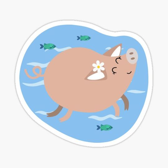 Discover Swimming lady pig