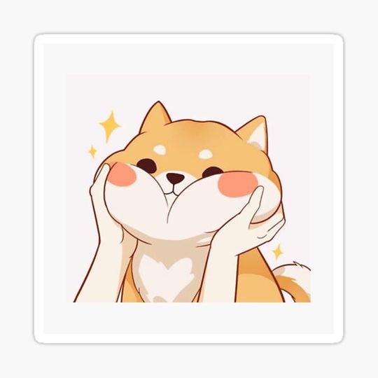 Discover kawaii dog sticker