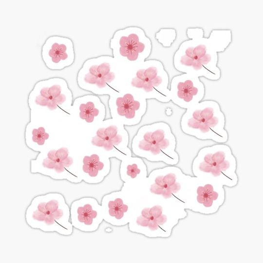 Discover Stickers cute and pink sakura flowers