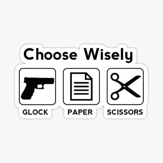 Discover choose wisely glock paper scisoors