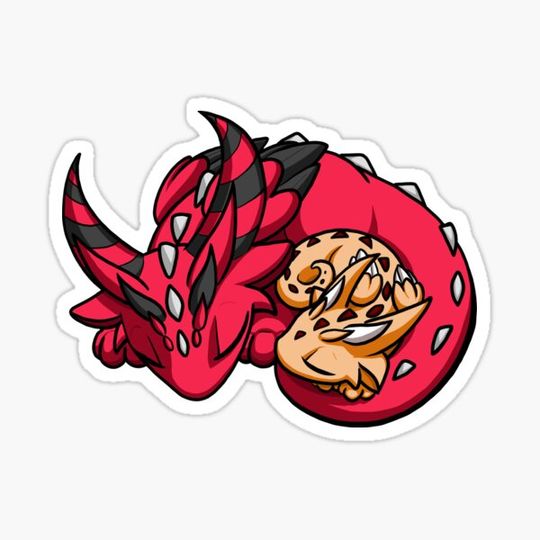 Discover Sleeping Mama Dragon - Red