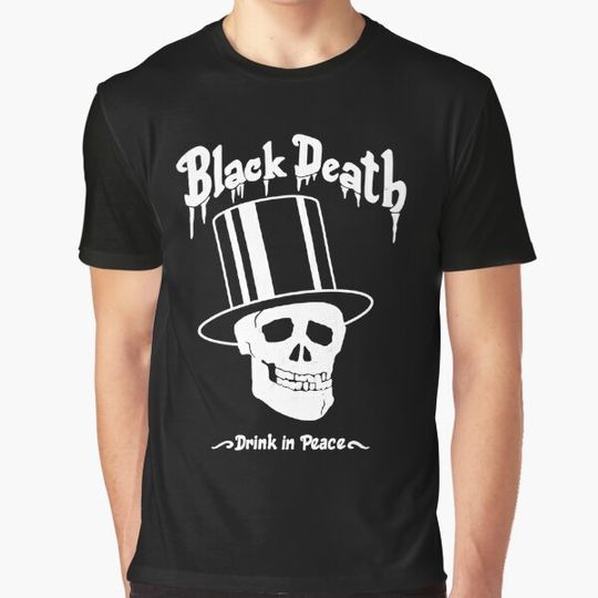 Discover Black Death Vodka Drink in Peace Top Hat Skull Distressed