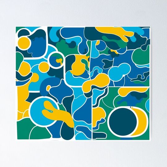 Discover Blue and Yellow Geometrical Camo