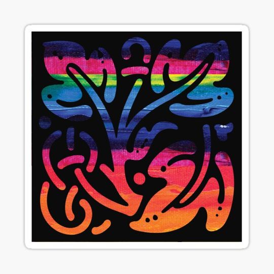 Discover Rainbow Colorful Dark Flowers Art