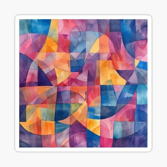 Discover Geometric Abstract in Pastel Watercolors