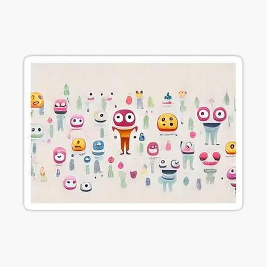 Discover Imaginary wall of emoji emoticons  - Created by Artificial Intelligence