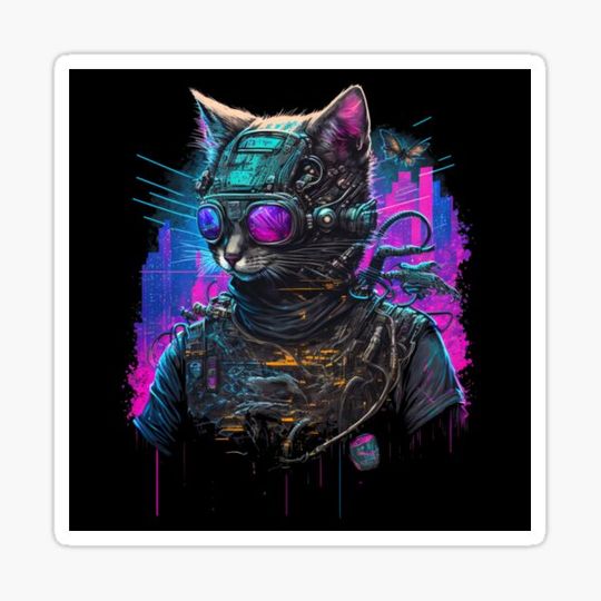 Discover Cyberpunk cat robot