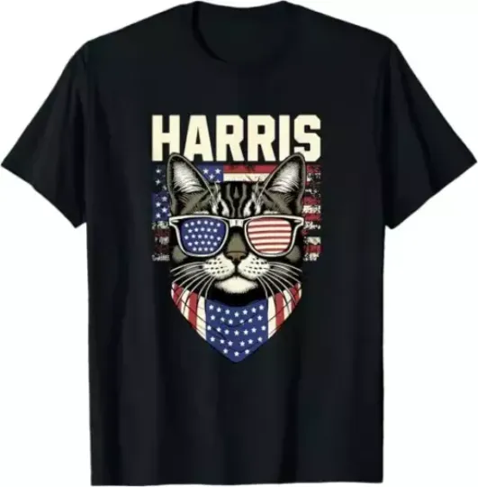 Discover Kamala Harris for President 2024, Funny Cat Graphic T-Shirt