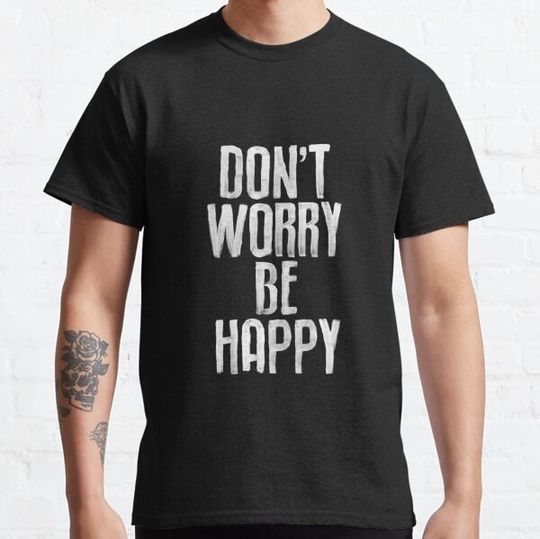 Discover Don't Worry Be Happy Typography by The Motivated Type in Black & White