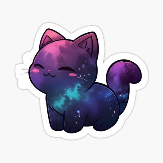 Discover Cute Galaxy Cat Watercolor Art