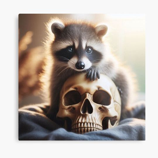 Discover Cute Raccoon with a Skull