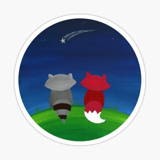 Discover Fox and Raccoon Watching Stars