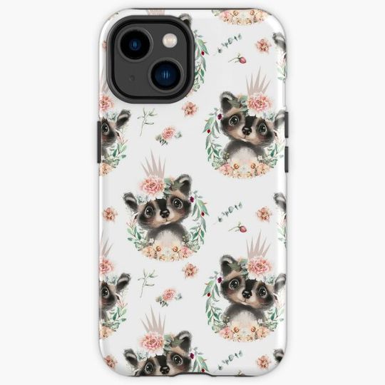 Discover Floral Cute Raccoons Pattern