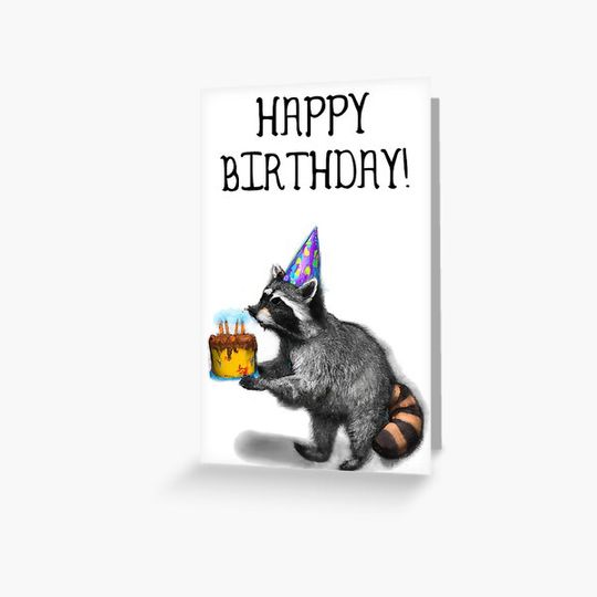 Discover Raccoon Cake Delivery Birthday Card