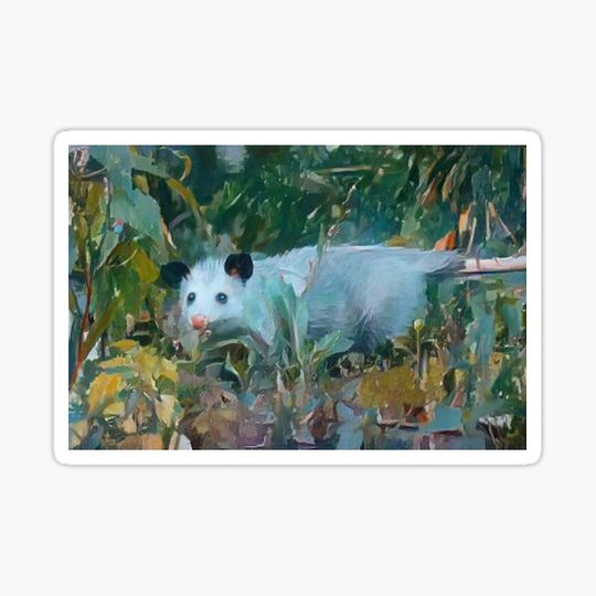 Discover Opossum In a Field, Watercolor
