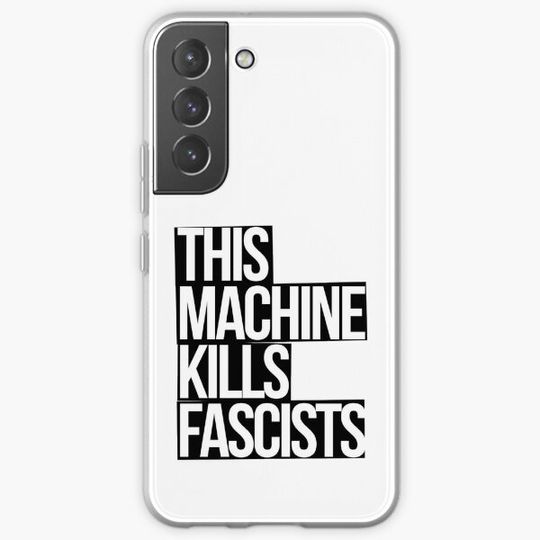 Discover This Machine Kills Fascists (white on black)
