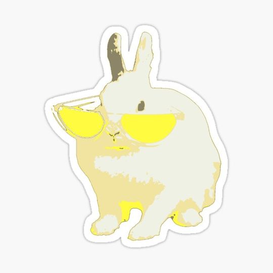 Discover rabbit with sunglasses sticker