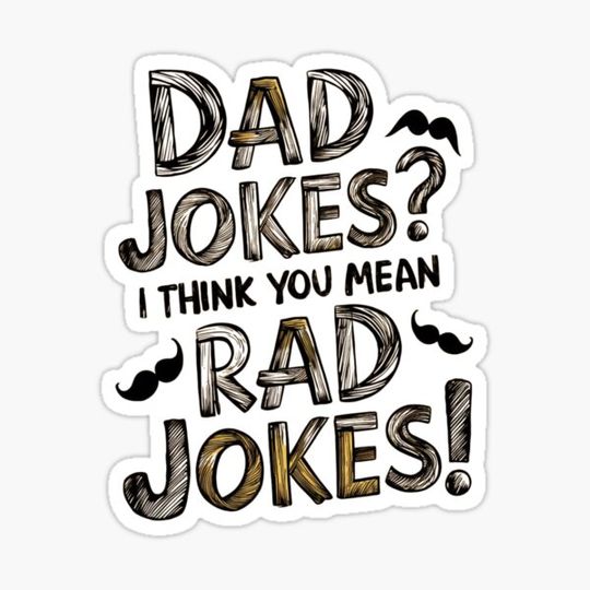 Discover Dad Jokes? Rad Jokes! - Playful and Quirky Handwritten Dad Humor Design, Father's Day