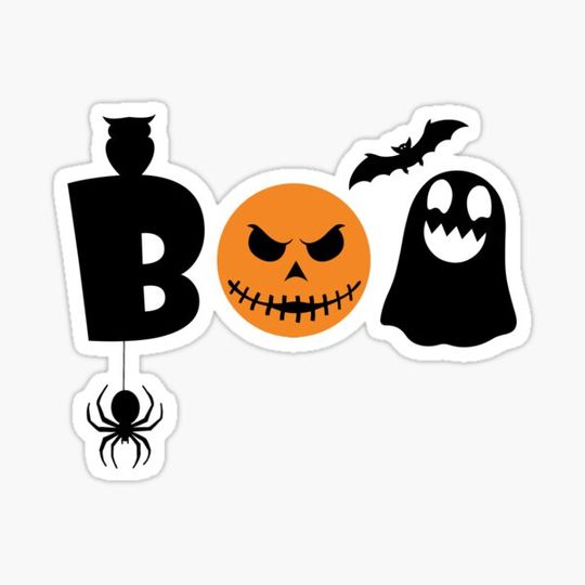 Discover Halloween Boo Pumpkin and Spider Design