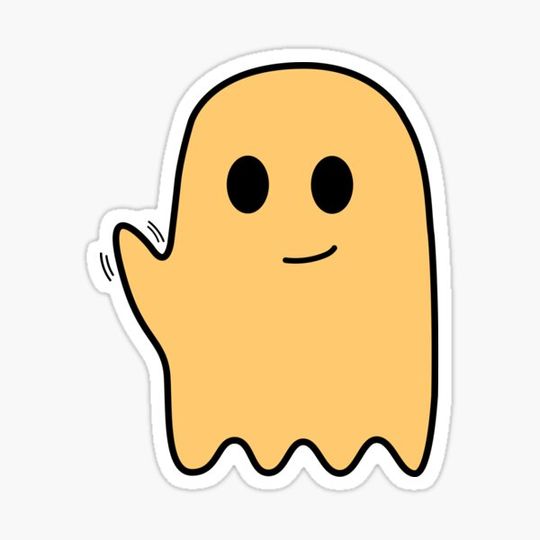Discover Cute yellow ghost waving hi
