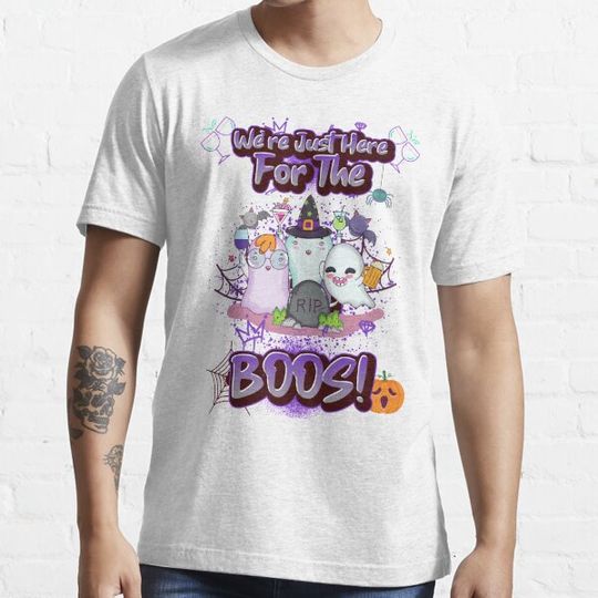 Discover We're Just Here for the Boos!, Halloween Ghost T-Shirt