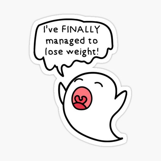 Ghost I'VE FINALLY MANAGED TO LOSE WEIGHT! spooky cartoon diet funny