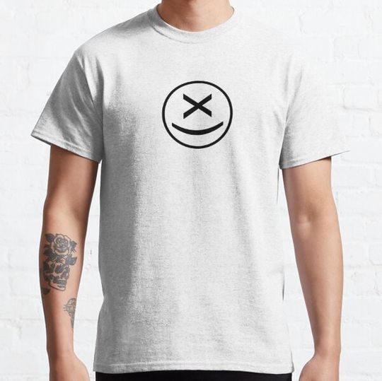 Discover Emoticon "x)" vertical direction in a circle in black