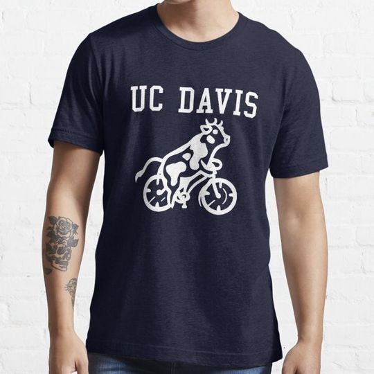 Discover UC Davis Cow Bicycle T Shirt (White)