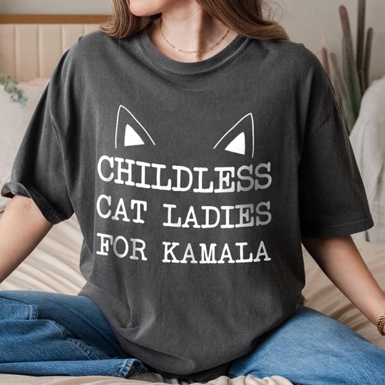 Discover Kamala Harris Shirt Childless Cat Ladies for Kamala, Harris 47, Funny Pro Kamala Tshirt