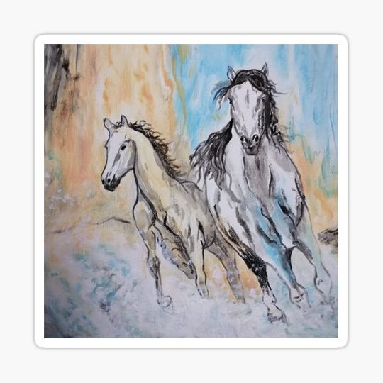 Discover Wild horses painted